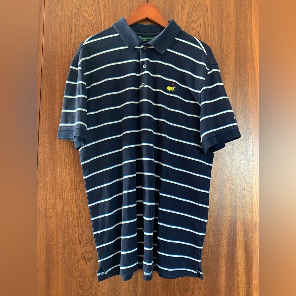 Masters Polo XL Navy Striped Polo Shirt